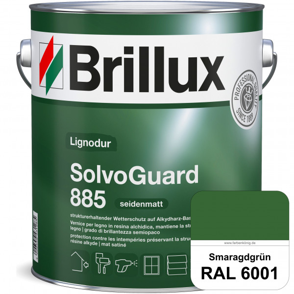 SolvoGuard 885 (RAL 6001 Smaragdgrün) deckende oder lasierende seidenmatte Alkydharz-Holzfarbe für a