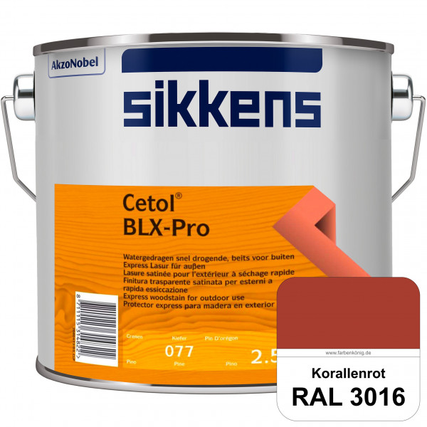 Cetol BLX-Pro (RAL 3016 Korallenrot) Express Lasur für die Beschichtung von Holzoberflächen (außen)