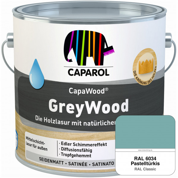 CapaWood® GreyWood (RAL 6034 Pastelltürkis) - ersetzt Capadur GreyWood