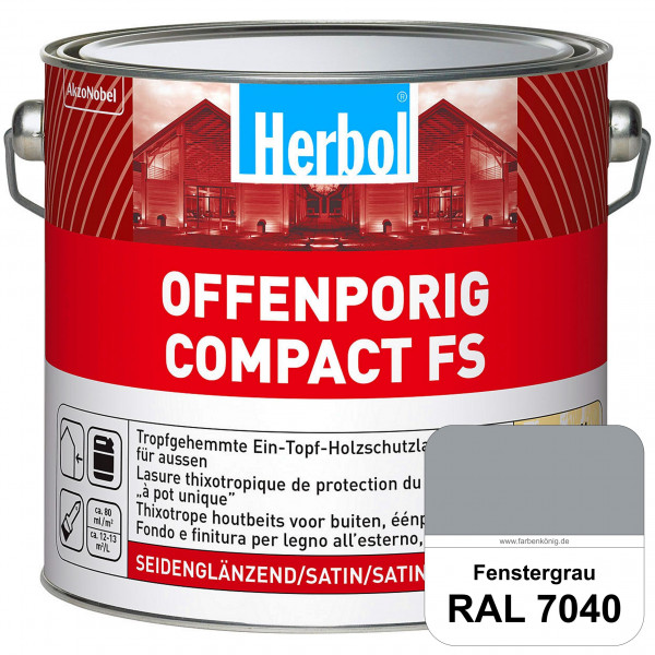 Offenporig Compact FS (RAL 7040 Fenstergrau) Rationelle & thixotrope Ein-Topf-Holzlasur (außen)