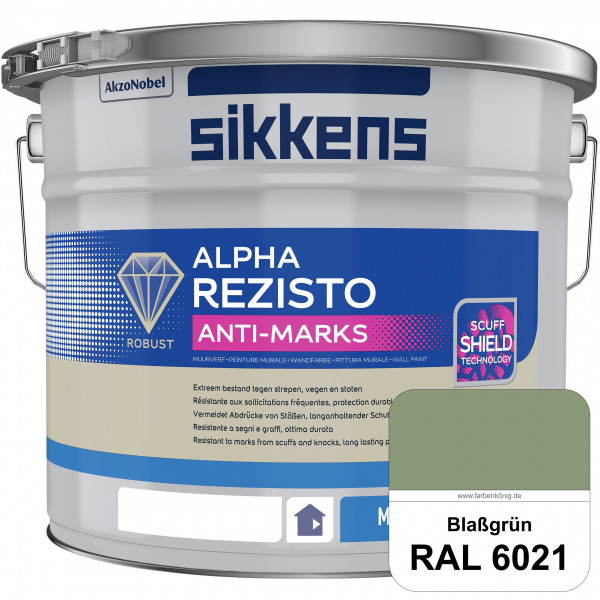 Alpha Rezisto Anti-Marks (RAL 6021 Blassgrün) Extrem widerstandsfähige Innenwandfarbe
