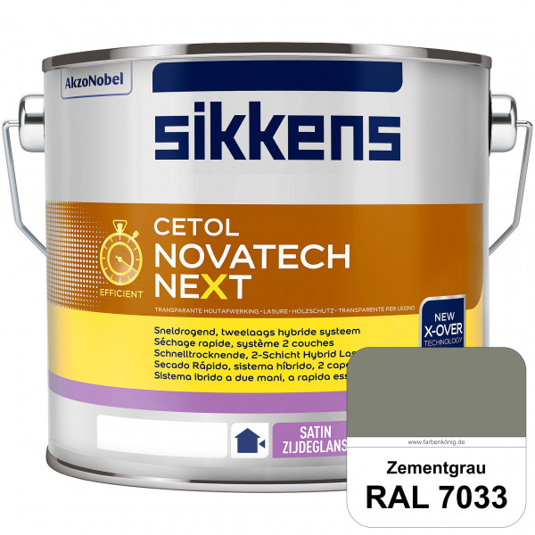Cetol Novatech neXt (RAL 7033 Zementgrau) Schnelltrocknende Hybrid-Lasur mit höchster Wetterbeständi