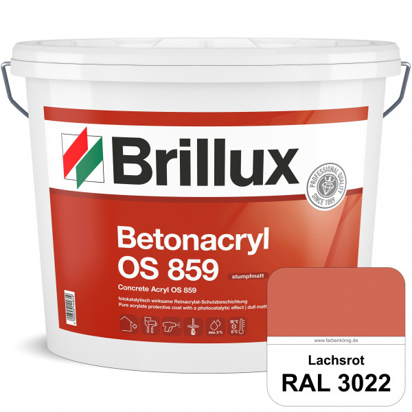 Betonacryl OS 859 (RAL 3022 Lachsrot) Wetterbeständige Schutzbeschichtung für Betonflächen (Außen)