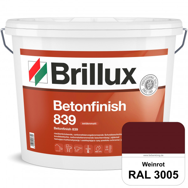 Betonfinish 839 (RAL 3005 Weinrot) elastische Beschichtung zum Schutz rissgefährdeter Betonbauteile