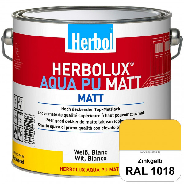 Herbolux Aqua PU Matt (RAL 1018 Zinkgelb) Top-PU-Mattlack auf Wasserbasis (Innen)