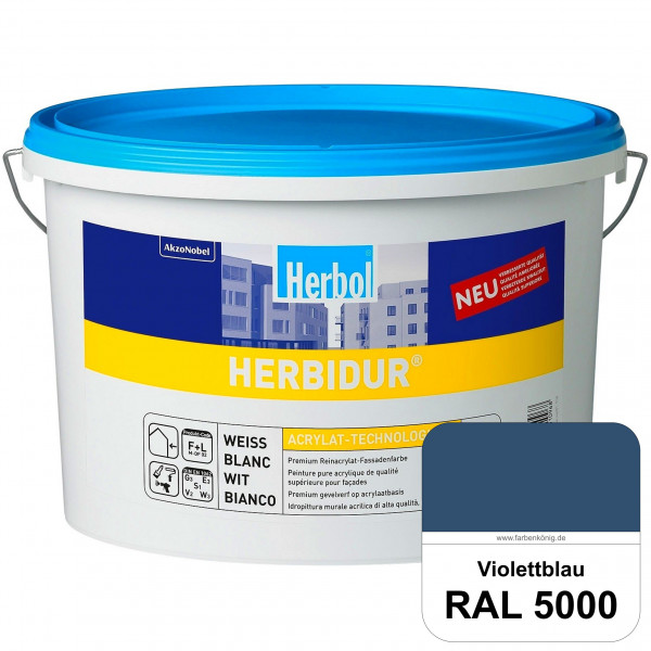 Herbidur (RAL 5000 Violettblau) Reinacrylat-Fassadenfarbe mit Langzeitwetterschutz