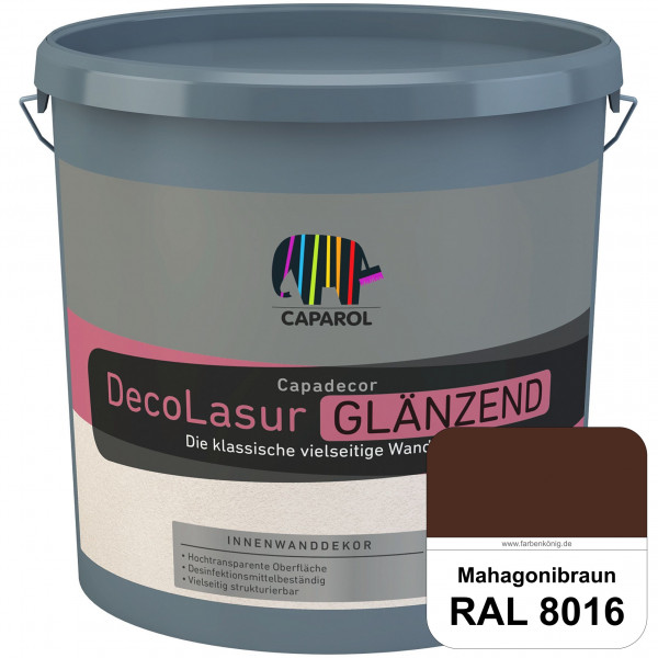 Capadecor DecoLasur Glänzend (RAL 8016 Mahagonibraun) Glänzende Lasurfarbe auf Dispersionsbasis (inn