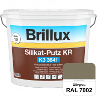 Silikat-Putz KR K3 3641 (RAL 7002 Olivgrau) Dekorativer Kratzputz auf Silikatbasis