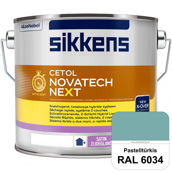 Cetol Novatech neXt (RAL 6034 Pastelltürkis) Schnelltrocknende Hybrid-Lasur mit höchster Wetterbestä