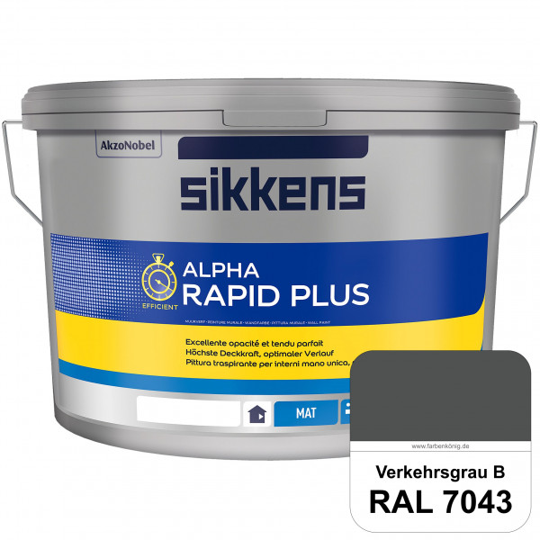 Alpha Rapid Plus (RAL 7043 Verkehrsgrau B) Hochwertige & stumpfmatte Wandfarbe für mittlere Belastun