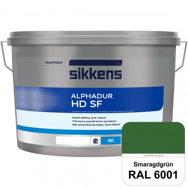 Alphadur HD SF (RAL 6001 Smaragdgrün) matte hochdeckende waschbeständige Innenwandfarbe