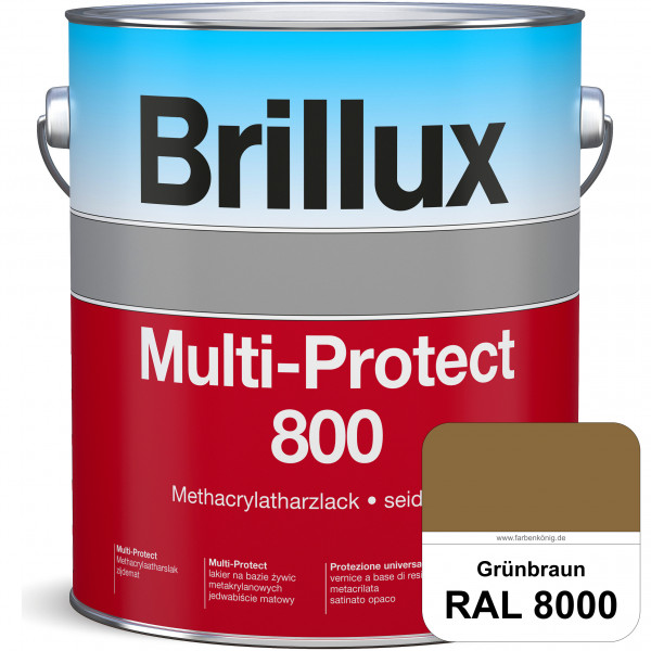 Multi-Protect 800 (RAL 8000 Grünbraun) seidenmatter, hoch wetterbeständiger Methacrylatharzlack, für