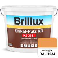 Silikat-Putz KR K2 3631 (RAL 1034 Pastellgelb) Dekorativer Kratzputz auf Silikatbasis