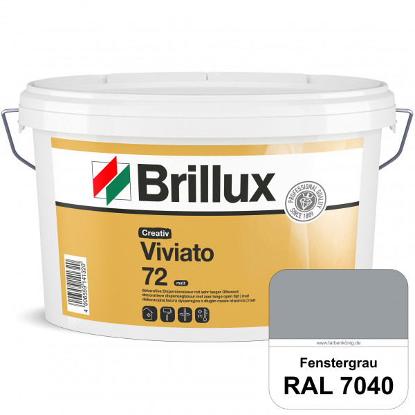Creativ Viviato 72 (RAL 7040 Fenstergrau) Tuchmatte Dispersionslasur für die dekorative Wandgestaltu