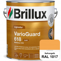 Mattlasur 618 (RAL 1017 Safrangelb) matte & wetterbeständige Lasur (lösemittelhaltig) für Laub- und 