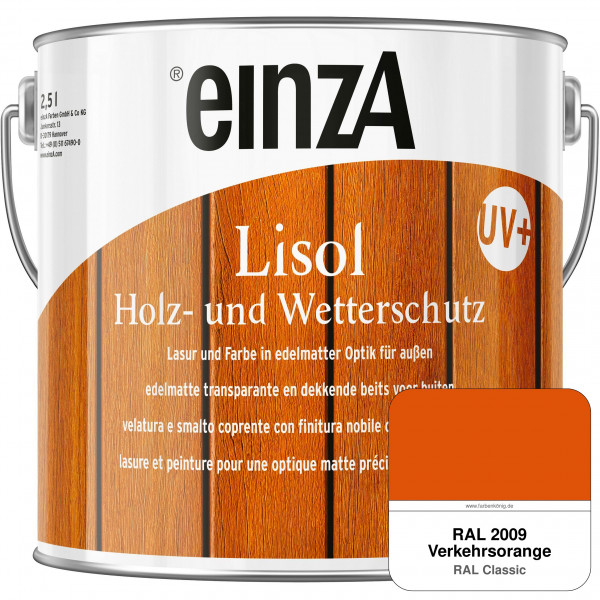 einzA Lisol Holz- und Wetterschutz Lasur und Farbe (RAL 2009 Verkehrsorange)