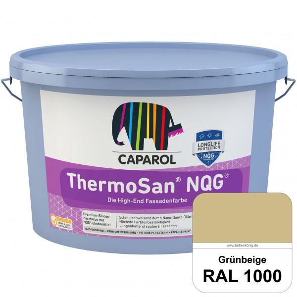 ThermoSan NQG (RAL 1000 Grünbeige) schmutzabweisende Siliconharz Fassadenfarbe mit Algen- und Pilzsc