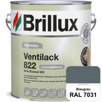 Impredur Ventilack 822 (RAL 7031 Blaugrau) Seidenglanzlack (lösemittelhaltig) Fenster & Türen innen 