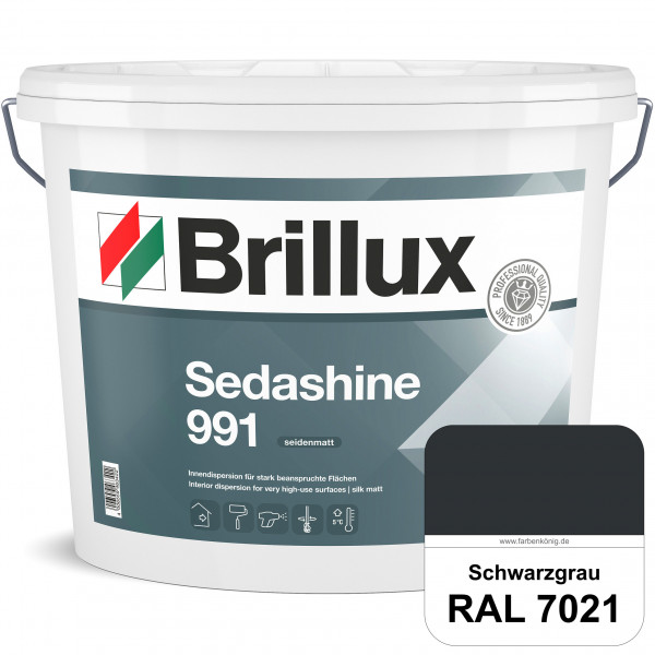 Sedashine 991 (RAL 7021 Schwarzgrau) Seidenmatte Innendispersion für hoch strapazierfähige & gut rei