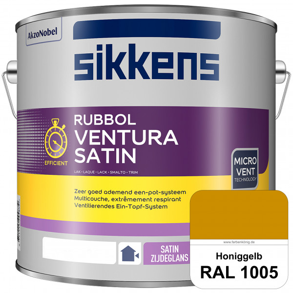 Rubbol Ventura Satin (RAL 1005 Honiggelb) Seidenglanzlack (lösemittelhaltig) Fenster & Türen außen