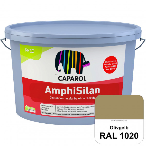 AmphiSilan FREE (RAL 1020 Olivgelb) Mineralmatte Fassadenfarbe in spezieller Siliconharz-Bindemittel