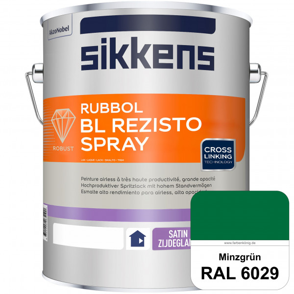 Rubbol BL Rezisto Spray (RAL 6029 Minzgrün) Hochwertiger, strapazierfähiger Airlesslack für (innen)