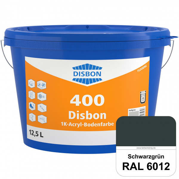 Disbon 400 1K-Acryl-Bodenfarbe (RAL 6012 Schwarzgrün) Dispersionsbeschichtung für mineralische Boden