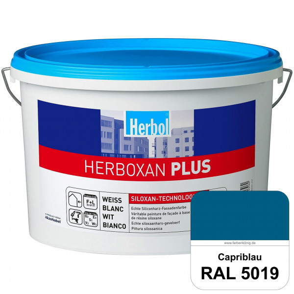 Herboxan Plus (RAL 5019 Capriblau) Siliconharz-Fassadenfarbe für längere saubere Fassaden