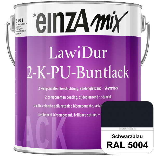 einzA LawiDur 2-K-PU-Buntlack - Seidenglanz (RAL 5004 Schwarzblau)
