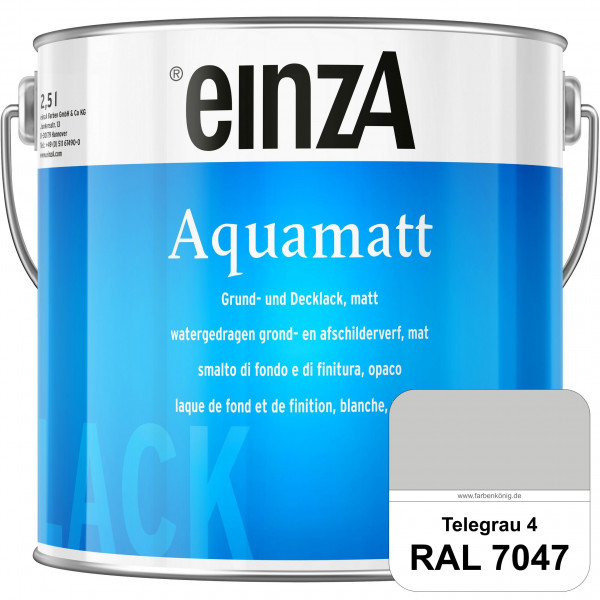 einzA Aquamatt (RAL 7047 Telegrau 4) Wasserverdünnbare Vorstreichfarbe & matte Lackfarbe