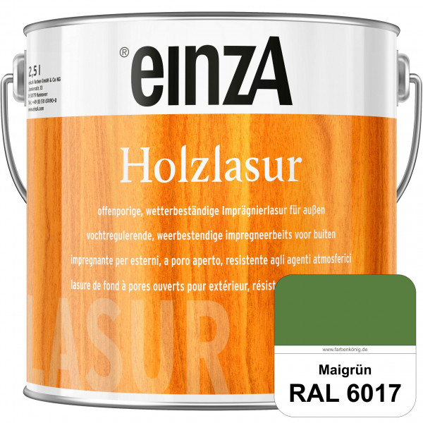 einzA Holzlasur (RAL 6017 Maigrün) Offenporige Imprägnierlasur für Außen-Holzbauteile