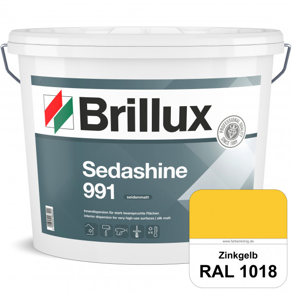 Sedashine 991 (RAL 1018 Zinkgelb) Seidenmatte Innendispersion für hoch strapazierfähige & gut reinig