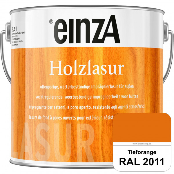 einzA Holzlasur (RAL 2011 Tieforange) Offenporige Imprägnierlasur für Außen-Holzbauteile