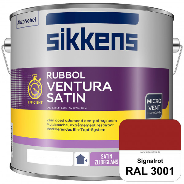 Rubbol Ventura Satin (RAL 3001 Signalrot) Seidenglanzlack (lösemittelhaltig) Fenster & Türen außen