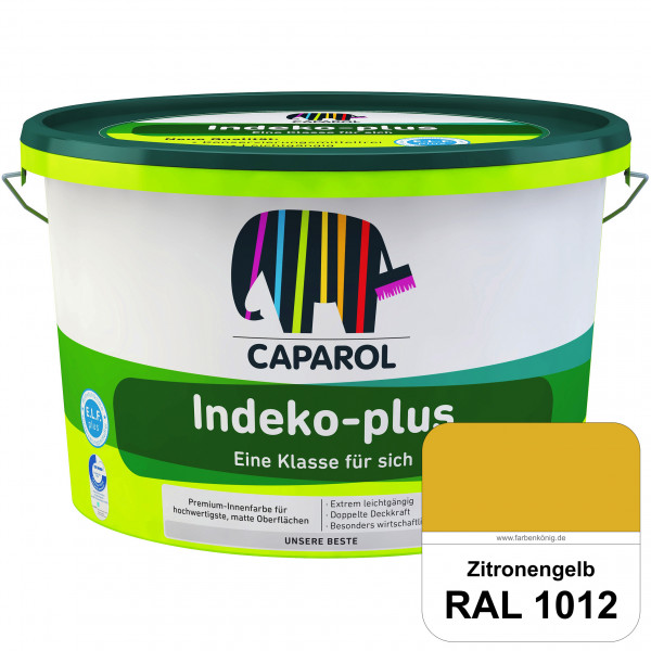 Indeko-plus (RAL 1012 Zitronengelb) doppeldeckende matte & hochwertige Innenfarbe