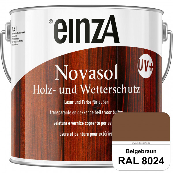 einzA Novasol HW Lasur (RAL 8024 Beigebraun) Lasierender Wetterschutz für außen