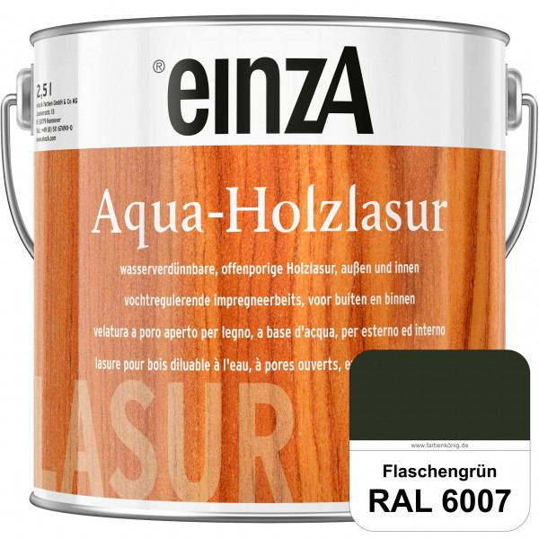 einzA Aqua-Holzlasur (RAL 6007 Flaschengrün) wasserverdünnbare offenporige Holzlasur für Holzbauteil