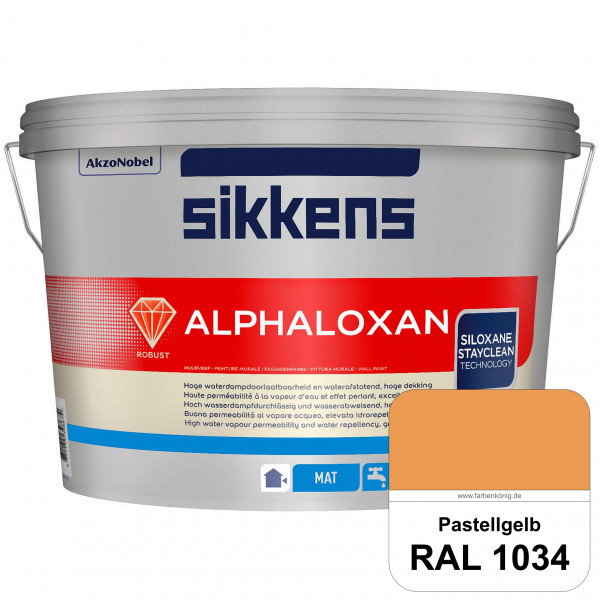 Alphaloxan (RAL 1034 Pastellgelb) Professionelle Siliconharz-Fassadenfarbe (außen)