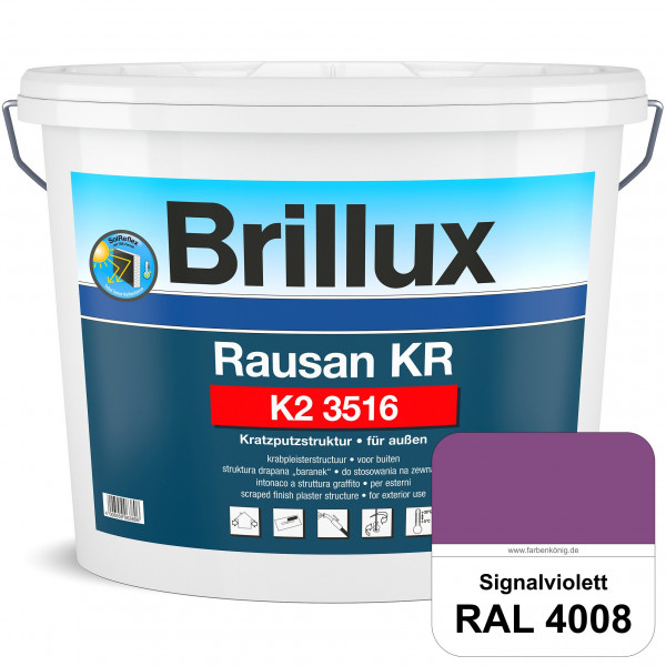 Rausan KR K2 3516 mit Protect (RAL 4008 Signalviolett) Organisch gebundener Kratzputz für wetterbest