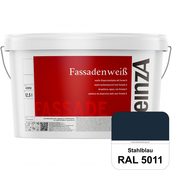einzA Fassadenweiß (RAL 5011 Stahlblau) Sil-Fassadenfarbe gegen Schmutz & Vergrünung