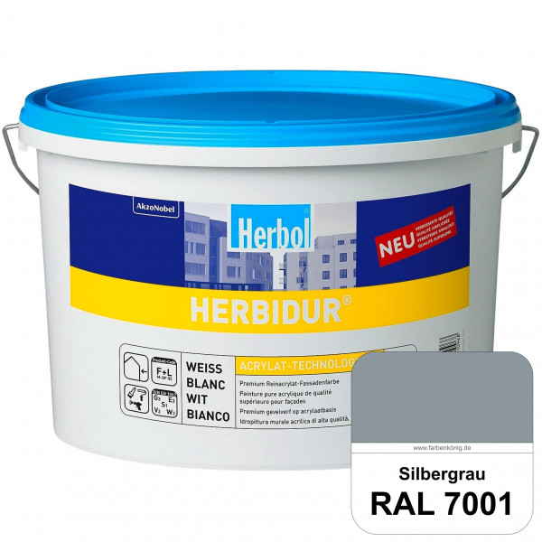 Herbidur (RAL 7001 Silbergrau) Reinacrylat-Fassadenfarbe mit Langzeitwetterschutz