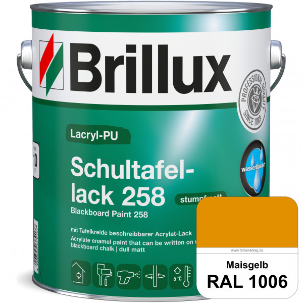 Lacryl-PU Schultafellack 258 (RAL 1006 Maisgelb) wasserbasierter und matter Schultafellack (innen)