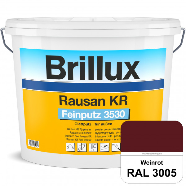 Rausan KR Feinputz 3530 (RAL 3005 Weinrot) organisch gebundener & verarbeitungsfertiger Glattputz (a