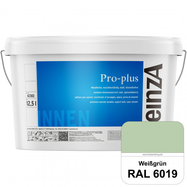 einzA Pro-plus (RAL 6019 Weißgrün) Lösemittelfreie waschbeständige Kunststoff-Dispersionsfarbe