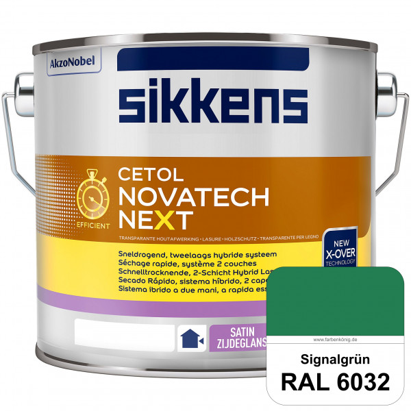 Cetol Novatech neXt (RAL 6032 Signalgrün) Schnelltrocknende Hybrid-Lasur mit höchster Wetterbeständi