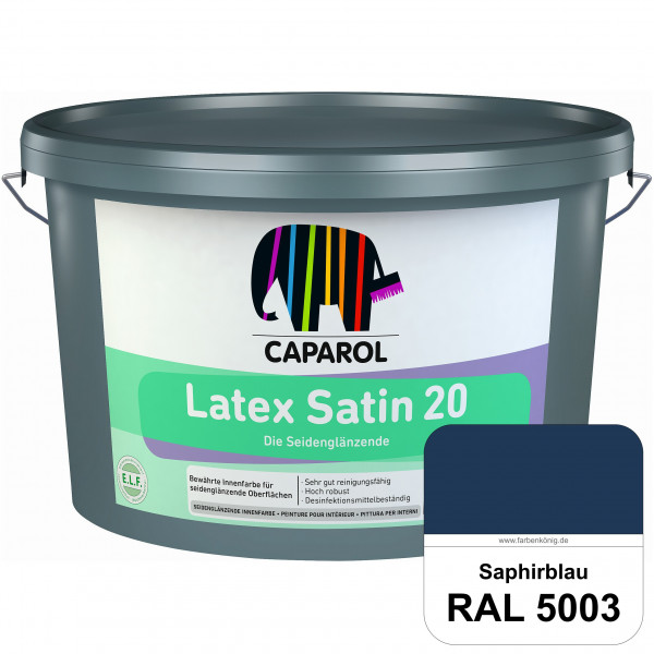 Latex Satin 20 (RAL 5003 Saphirblau) strapazierfähige seidenglänzende Latexfarbe (Innen)