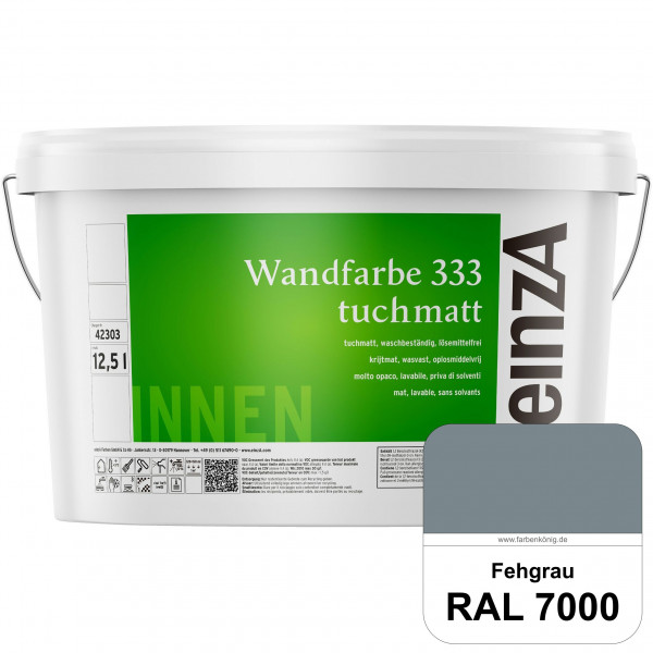 einzA Wandfarbe 333 tuchmatt (RAL 7000 Fehgrau) Hochdeckende, waschbeständige Wandfarbe