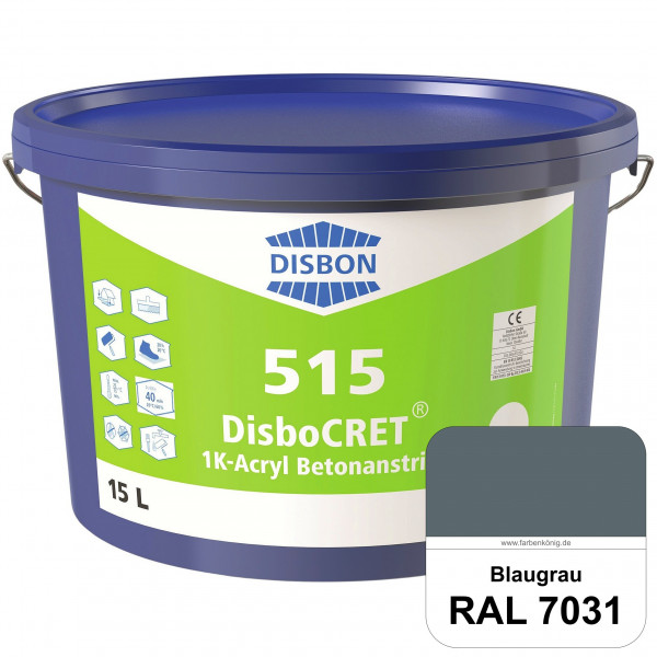DisboCRET 515 1K-Acryl-Betonanstrich (RAL 7031 Blaugrau) Hochwertige & rissüberdeckende Schutzbeschi