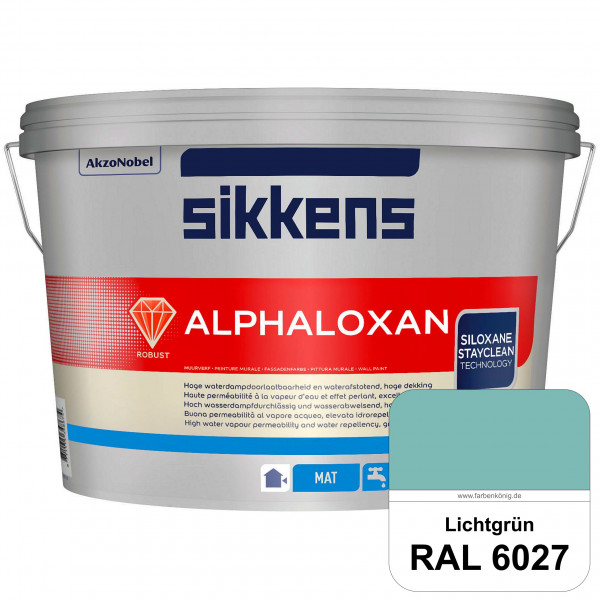 Alphaloxan (RAL 6027 Lichtgrün) Professionelle Siliconharz-Fassadenfarbe (außen)