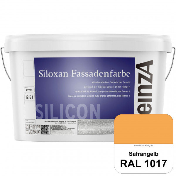einzA Siloxan Fassadenfarbe (RAL 1017 Safrangelb) Siliconvergütete Fassadenfarbe